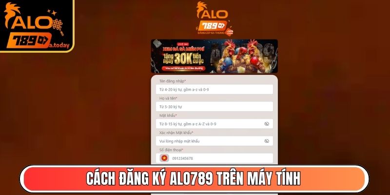 Cách đăng ký Alo789 trên máy tính