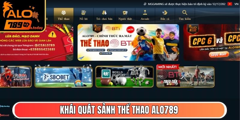 Khái quát sảnh Thể Thao Alo789
